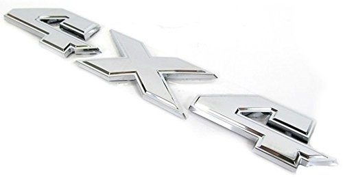 1 Oem Black 4X4 Emblem Badge 3D 4 X 4 Emblem Nameplate Decal Compatible With 1500 2500 3500 Flat Letter 2009-2018 (Chrome) #TOP2