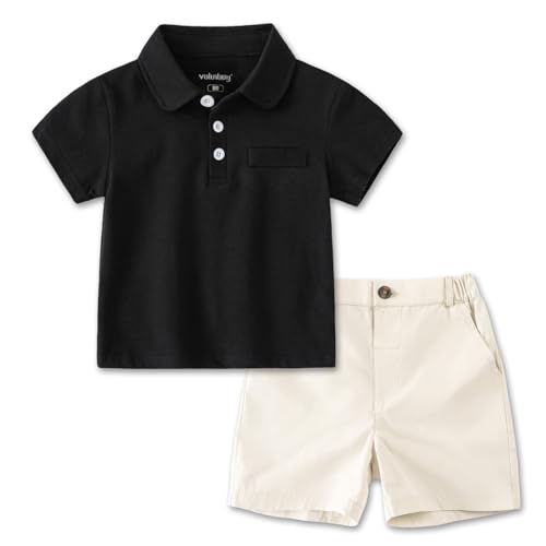 Image of Volunboy Baby Boy Summer Clothes Short Sleeve Polo Shirts Shorts Set Pique Beach Outfits