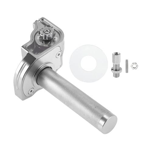 Poignée d'accélérateur de 22 mm en alliage d'aluminium CNC finition argentée