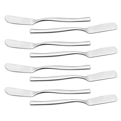 Minekkyes 8PCS Butter Knife Cream Spatula Serrated Stainless Steel Butter Knives, Dessert Cheese Knife Set - Image 7