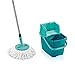 Produktbild Leifheit Set Combi Disc Mop, Wischmopp mit Stiel, Eimer & Auspresssieb, Bodenwischer Set für komfortables Reinigen, Wischer reinigt schnell & gründlich, Mop mit Click-System