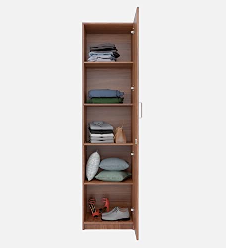 Image of COUCH CULTURE Monte Engineered Wood Wardrobe | Almirah for Clothes with 1 Door with Mirror |Wardrobe Organizer | Multipurpose Almirah for Bedroom | 1 Year Warranty - Leon Teak