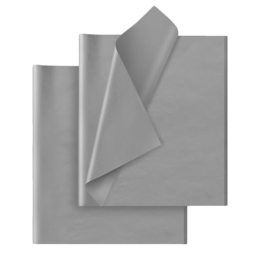 Image of Grey Tissue Paper for Gift Bags - 30 Sheets of Grey Wrapping Tissue Paper Bulk Packaging Paper for Weddings Birthday DIY Project Christmas Gift Wrapping Crafts Decor (14 x 20 Inch)
