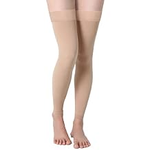 Leg Compression Sleeves Long 2 Pack for Women Leg Compression Sleeve Sleep Circulation Protection for Workout Running Football Cycling and Gym Exercise Beige, XX-Large