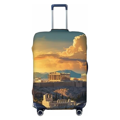 Travel Luggage Cover Anti-Scratch Suitcase Cover Protector Elastic Thicken Luggage Protector Washable Baggage Covers Acropolis Cityscape Skyline Suitcase Sleeve Fit 18-32 Inch Luggage X-Large