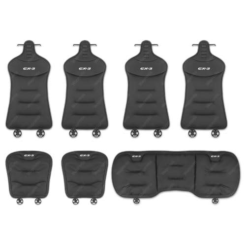 マツダ CX-3 カークッション 車 シートカバー レザー 防水 防汚 カーシート クッション CX-3 DK系 CX3 2015.2〜現行 トハイエンド 運転 腰枕 背もたれ 通気性 運転席 助手席 後部座席 車 座布団 四季汎用 柔らかい(ブラック,2