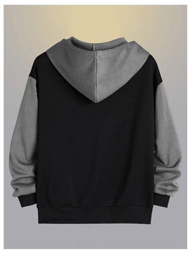 SOLY HUX Men's Zip Up Color Block Hoodie Long Sleeve Drawstring Thermal Casual Sweatshirt with Pockets2