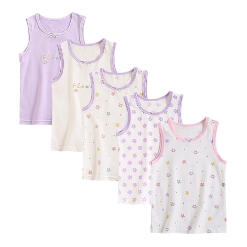 Image of Girls Tank Tops Kids Undershirts, Kids Super Soft Cotton Sleeveless Tank Tops for Girls (2-10Years)