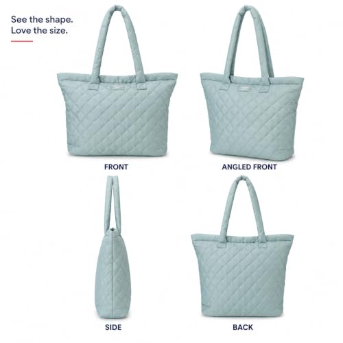 Image of Reebok Womens Tote Bag - Lightweight Carry On Puffer Quilted Tote Bag for Travel Work Travel and Daily Essentials