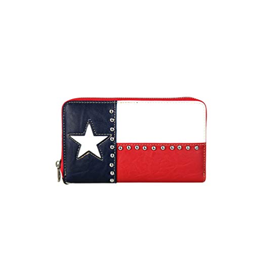 Montana West Women's Patriotic Studded Tote Satchel Handbags American Flag Purse and Crossbody Bag