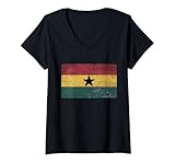 Photo Gallery donna bandiera vintage del ghana distressed orgoglioso patriota ghanese maglietta con collo a v Photo Gallery donna bandiera vintage del ghana distressed orgoglioso patriota ghanese maglietta con collo a v
