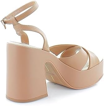 Dolce Vita Women's WESSI Heeled Sandal, Caramel Leather, 8 | Image 4