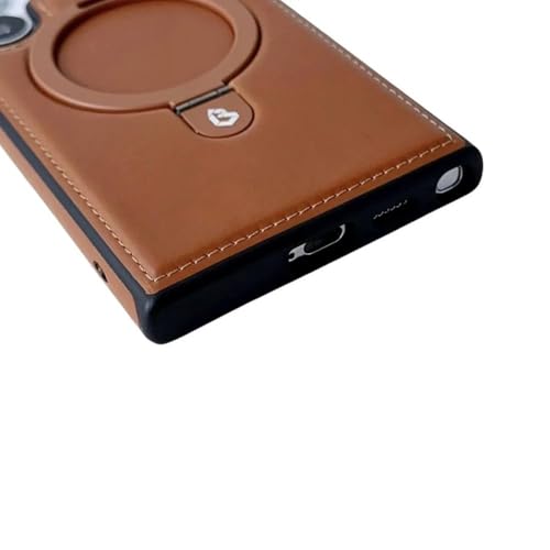 Coque Samsung S23 Ultra en cuir rouge mat avec support - 7
