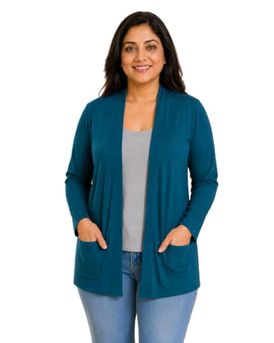 Image of In Love Women's Solid Open Front Shrug with Pockets