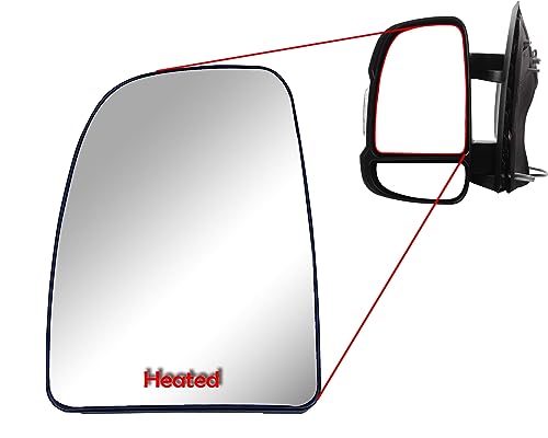 Replacement Driver Left Side Mirror Upper Main Glass Heated with Back Plate for Ram Promaster 1500 2500 3500 from 2010 to 2026 by LONGLING - Image 2