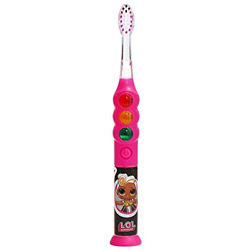 Firefly Ready Go Light Up Timer Toothbrush, L.O.L. Surprise!, Premium Soft Bristles, 1 Minute Timer, Less Mess Suction Cup, Battery Included, Easy Storage, Dentist Recommended, Ages 3+, 1 Pack