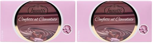 Buratti Confetti Dragées au Chocolat Rose 1 Kg (Lot de 2)