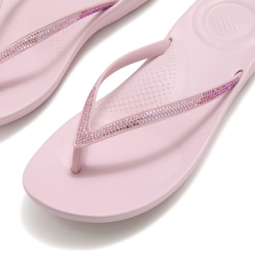 Image of FitFlop Womens iQushion Sparkle Ergonomic Flip Flops for Walking, Lightweight Waterproof Cushioned Thong Sandals for Women with Non Slip Bottom and Arch Support | Lightweight Waterproof Walking Sandals w /Cushioned Comfort & Arch Support