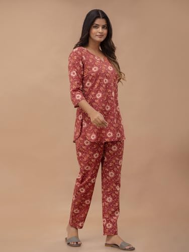 Image of feranoid Women Full Sleeves Cotton Nightsuits