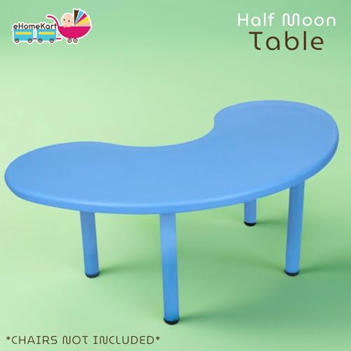 eHomeKart Kids Half-Moon Table – Front Round Shape, Perfect for Home Use (53 x 20 x 20 inches) – Color May Vary – Chairs NOT Included (1 Table Only)