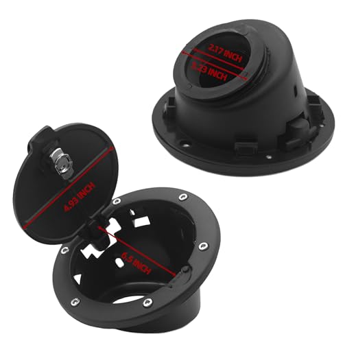 YINNCKE Car Locking Gas Cap Fuel Tank Cap Lockable Fuel Filler Door With Keys Gas Tank Cap Cover ABS Fits for Jeep Wrangler JK Unlimited Rubicon Sahara 2007-2018
