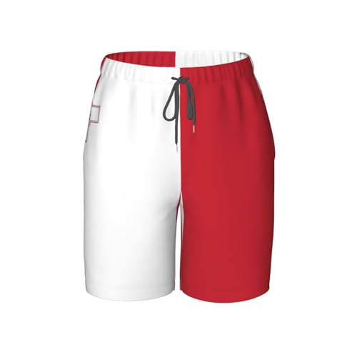 Flag of Malta Youth Beach Pants, Soft and Breathable, with Drawstring Waist, Suitable for Sports and Leisure.