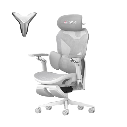 AutoFull G7 Ergonomischer Gaming Stuhl aus Mesh, Weiß