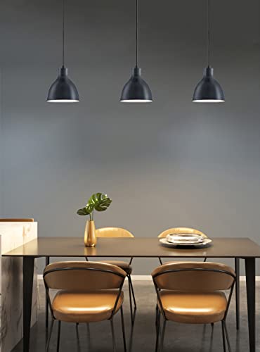 Doraimi Lighting Industrial Wire Hanging Light Indoor Mini Pendant Ceiling Light Fixtures With Painting Black(Set Of 3),Metal Shade For Bar Dining Room Corridor Living Room Kitchen Island #TOP5
