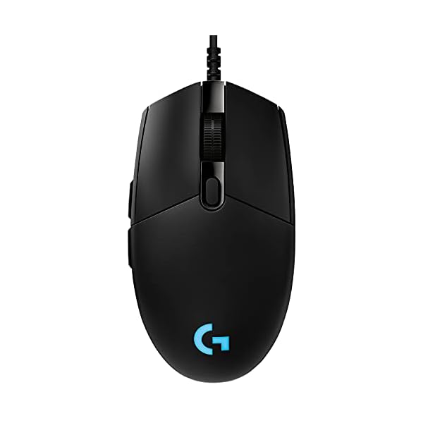 Logitech G PRO Ratón Alámbrico Gaming con Cable, Captor HERO 25K, 25,600 DPI, RGB, Peso Ultra Reducido, 6 Botones Programables, Memoria Integrada, PC/Mac - Negro