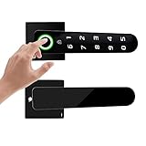 【Cerradura de puerta biométrica】: cerradura de puerta inteligente, se puede desbloquear mediante el reconocimiento biométrico de huellas dactilares y un teclado de contraseña táctil oculto en la manija. El desbloqueo de contraseñas admite contraseñas virtuales para evitar espiar y filtrar contraseñas.