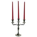 Hamptons Three Arm Silver Candelabra, Hand Crafted of Silver Aluminum Nickel, 10.25 Inches High, Wei