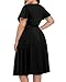 Pinup Fashion Plus Size Black Dresses Women Semi-Formal Wedding Guest Wrap Casual Short Flutter Sleeve V Neck Party Summer Dress