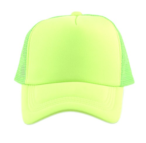 Nyfashion101 Blank Mesh Adjustable Snapback Cotton 6-Panel Trucker Hat Cap, Neon Green #TOP1