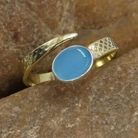 Edelstein Ring silberplattiert für Damen und Herren stilvoll alle Größen Geschenkidee handgefertigter Schmuck CRG1093AA