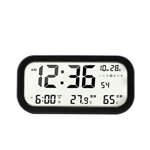 Reloj despertador digital LED negro XXZ con temperatura y función posponer