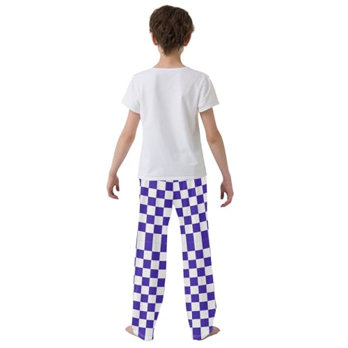 White Purple Checkerboard B Pajama Pants Long Sleep Pant Soft PJ Bottoms Sleepwear3