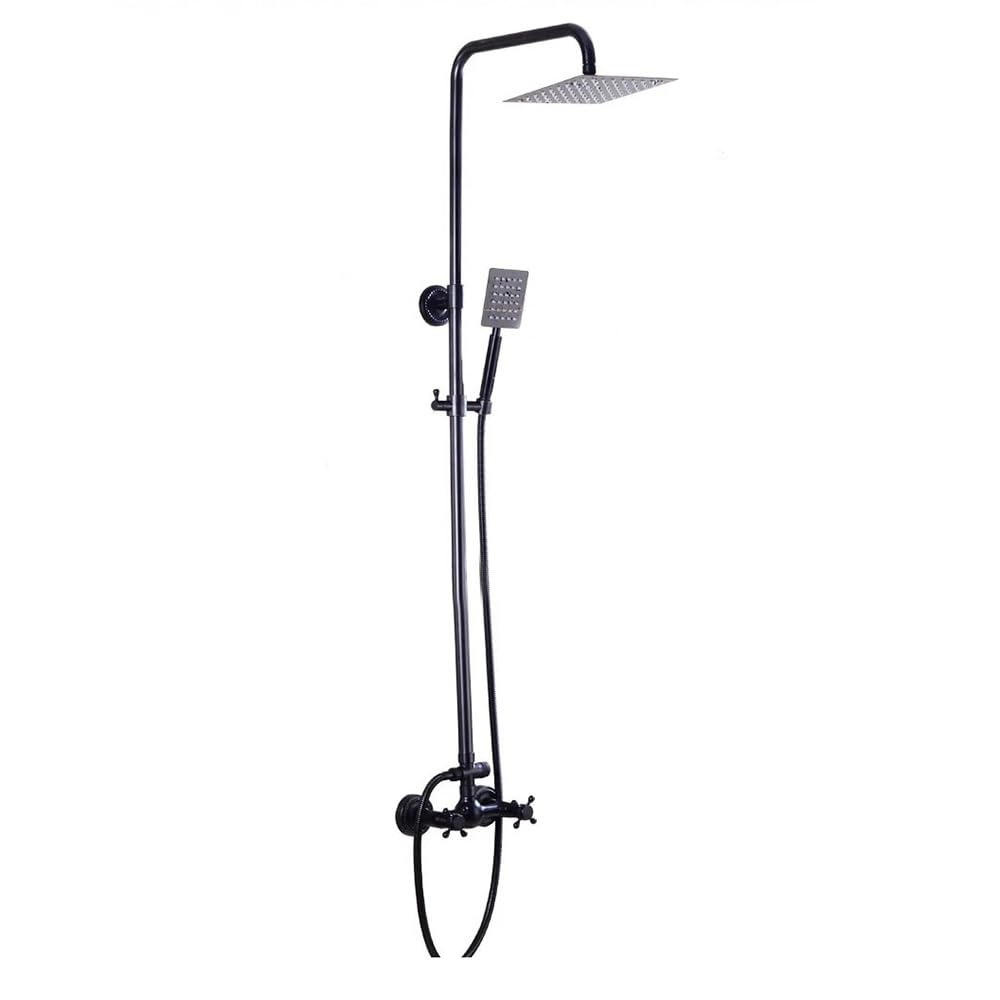 Blyqxs Black1 Shower Faucets Brass Bathtub Faucet Wall Water Mixer Xt345(Black1)