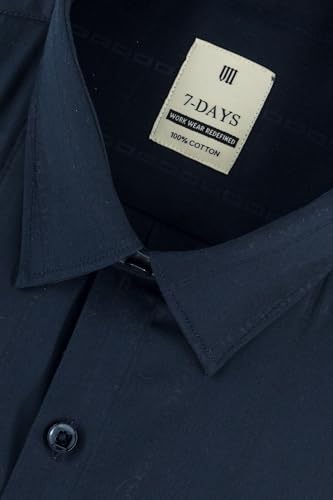 Image of 7-DAYS Premium Men's Formal Shirts - Cotton, Self-Design, Full Sleeve, Regular Fit, with Pocket, Stylish Office Shirts for Men