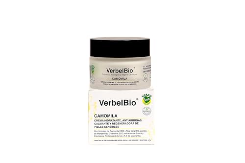 CAMOMILA. Crema Ecológica y Vegana Certificada. Patentada. Pieles con rosácea, sensibilidad, dermatitis, rojeces. Hidrata, Calma y Regenera. Camomila, Caléndula, Sauce y Equinacea. Día/noche. 50 ml.