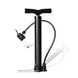 🚴‍♀Doppelventil-Konstruktion - T-Griff sorgt für hervorragenden Halt und Druck. Der Fußschemel aus Edelstahl stabilisiert die Pumpe auf dem Boden und sorgt für eine komfortable und effektive Pumpbewegung, die Zeit und Kraft spart. Kein Wechsel der Ventilköpfe erforderlich, die universelle Luftdüsenkonstruktion der Presta- und Shrader ist einfach und bequem und spart Zeit und Mühe.