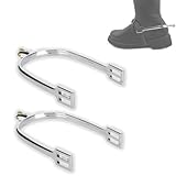 KUIDAMOS 1Pair Horse Spurs, Zinc Alloy Boot Spurs for Men 3.3x2.28x0.51in Western Style Spur with Small Gears Retro Horse Spurs for Equestrian Training, Equestrian Competition