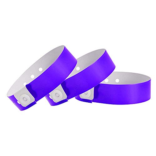 500 WristCo Purple Premium Multi-Layer Vinyl Wristbands for Events