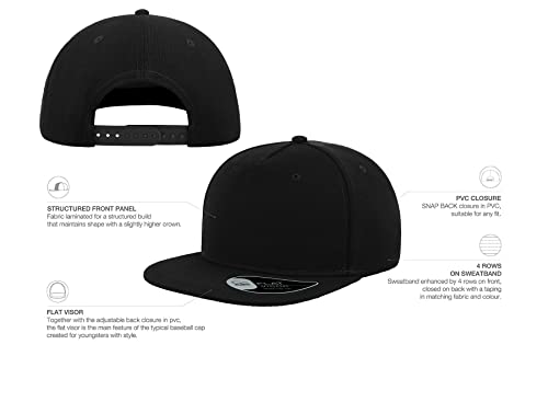 Gorra de béisbol con visera plana de 5 paneles Motocross Dirt Racing en color negro talla única 2
