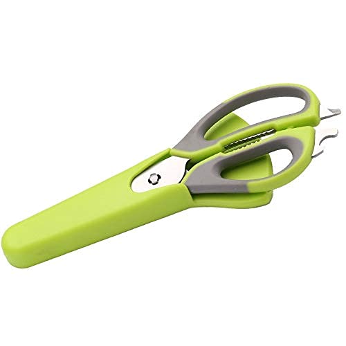 Tijeras de cocina, tijeras de cocina 6 en 1 abridor de acero inoxidable multifunción/cáscara de nuez abierta/carne cortada/escamas de pescado de desecho