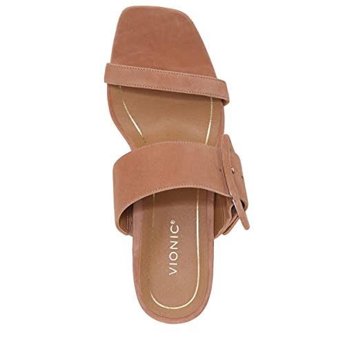 Vionic Women's Garnet Brookell Round Heel Mule - Supportive Adjustable Strap Sandals That Includes an Orthotic Insole and Cushioned Outsole for Arch Support, Medium Fit, Sizes 5-113