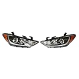 InSyoForeverEC Front Headlight Assembly For Hyundai Elantra 2017-2018,Left Driver+Right Passenger Side Replacement,Halogen Headlamp Black Housing Clear Lens
