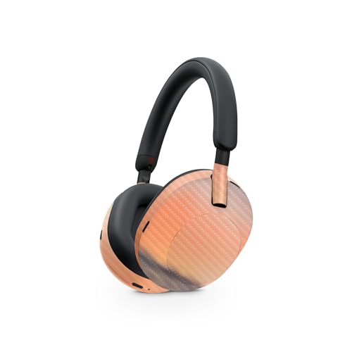 Image of MightySkins Carbon Fiber Skin Compatible with Sony WH-1000XM5 Headphones - Sunset Sea | Protective, Durable Textured Carbon Fiber Finish | Easy to Apply