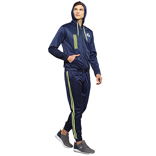Image of YUUKI Mens SP Stripe FO Hood TS Navy | N Green Track Suit - L