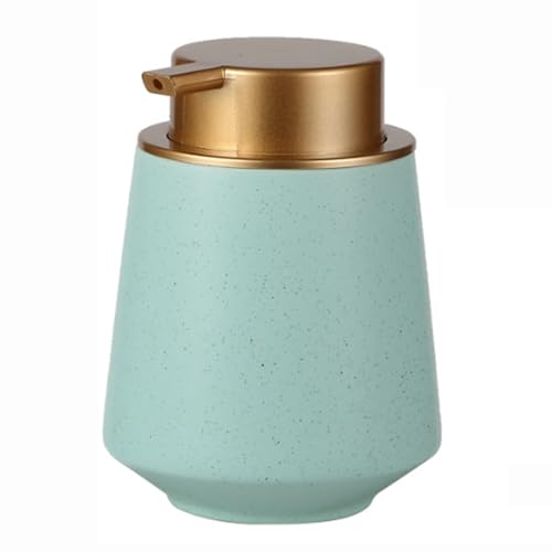 dispensador jabon Dispensador de jabón espumoso, Moderno dispensador de jabón líquido de cerámica, rellenable, Compatible with Cocina y baño, 13.5 oz Ducha(Groen,Round)