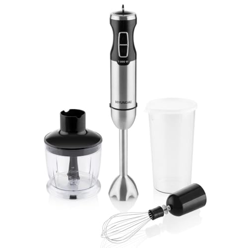 GDOR Frullatore A Immersione 6 In 1 Da 1000W - Acciaio Inox, 20 Velocità + Turbo, Tritatutto, Fruste E Ganci Per Impasto - Perfetto Per Frullati E Zuppe